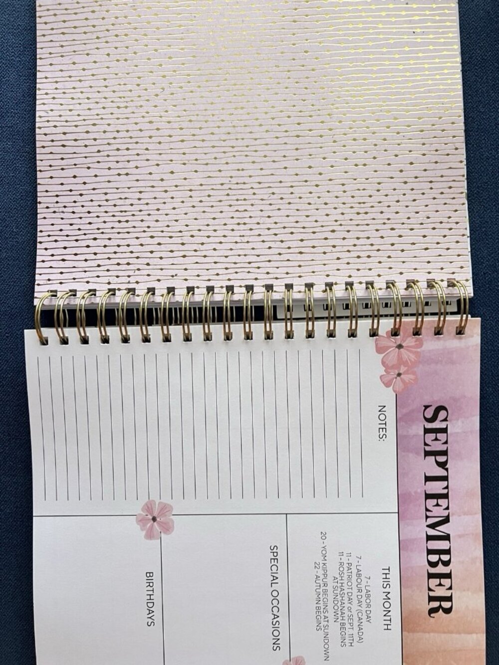 Planner 17 Month 2026-27 DAISY FLORAL Month Day Week Organizer Calendar 9"Wx11"H - Picture 6 of 16